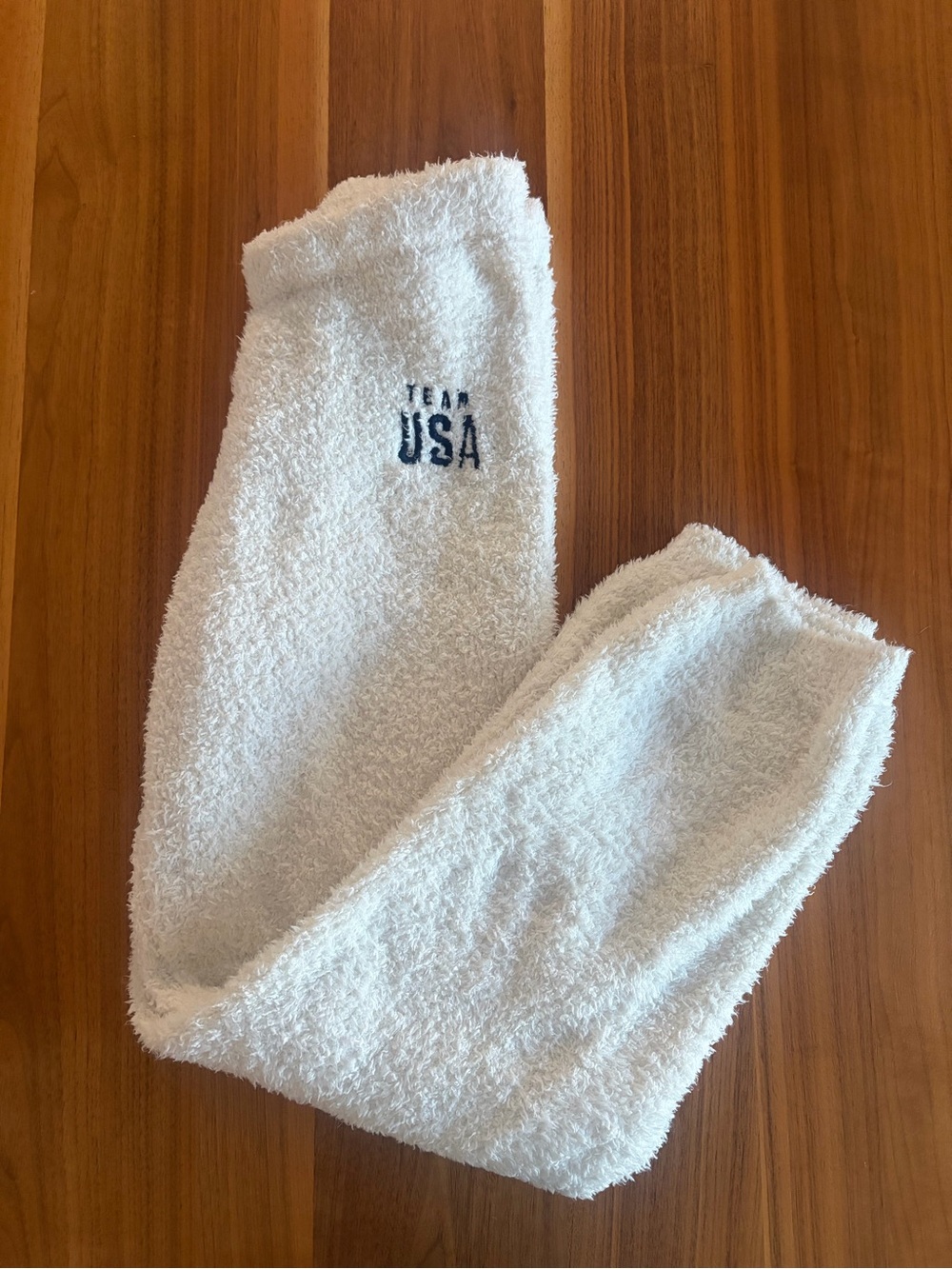 White Fuzzy 'TEAM USA' Lounge Pants- Skims